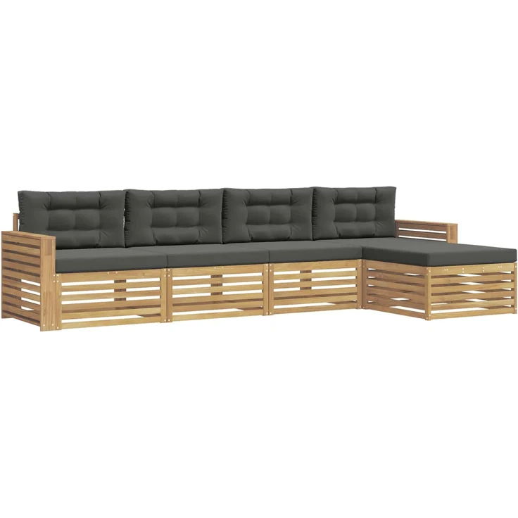 vidaXL Outdoor-Sofagarnitur 5 stk. 4-Sitzer Weiß und Anthrazit 3390332 – Bild 2