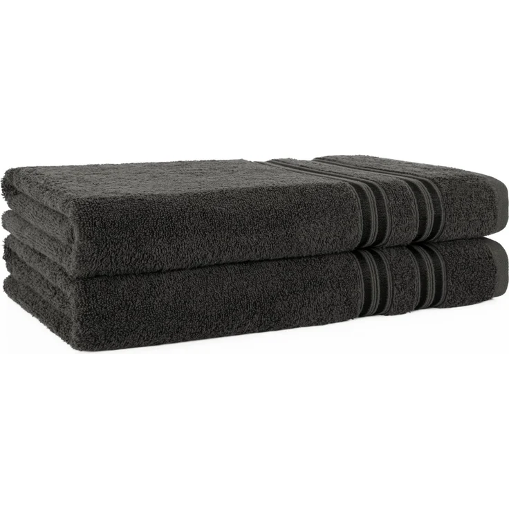 HAMMETEX Duschtuch 2er Set Badetücher 70x140 cm, 100% Baumwolle, Weich & Saugstark, Frottier (Set, 2-St), mit Bordüre, einfarbig, weich – Bild 1