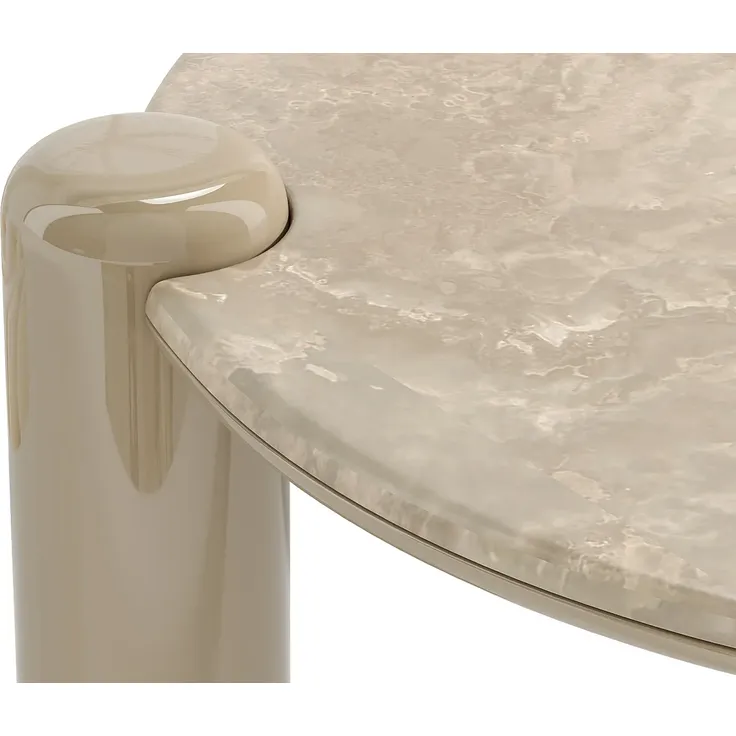 Vente-unique - NARODI Couchtisch Marmor Beige - B 90 cm x H 40 cm x L 90 cm – Bild 3