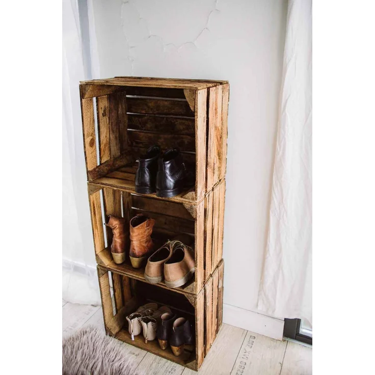 Holzkisten 2er Set Vintage Geflammt 50 x 40 x 30cm – Bild 8