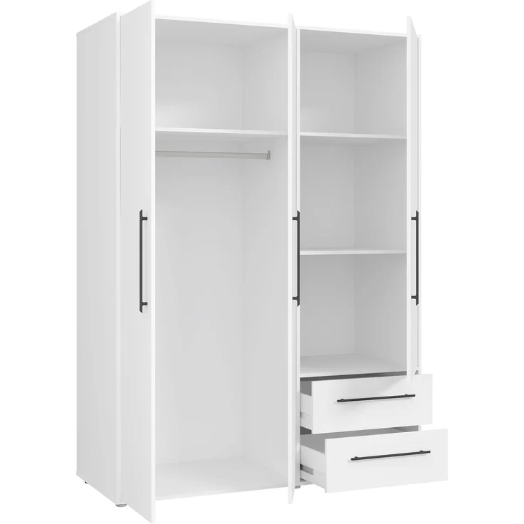 Forte Kleiderschrank MOKKARIS - Schlafzimmer Drehtürenschrank in Weiß (120) – Bild 7