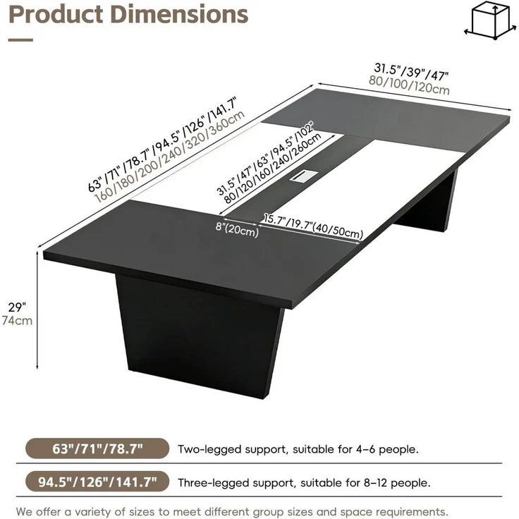 Konferenztisch Besprechungstisch Schreibtisch Büro 240*100*74cm L1 – Bild 2
