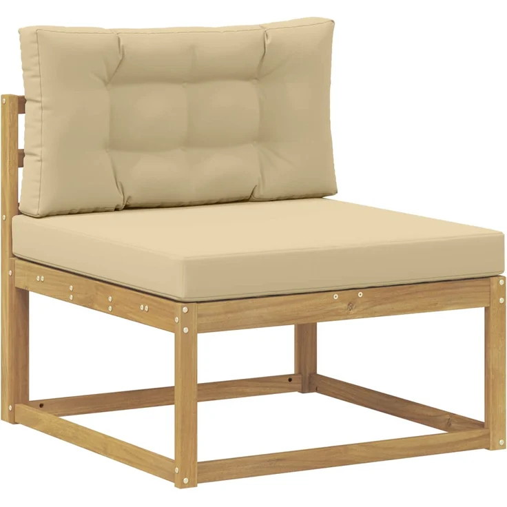 vidaXL Outdoor-Sofagarnitur mit Kissen 4 pcs Weiß und Beige Polyester 3386257 – Bild 3