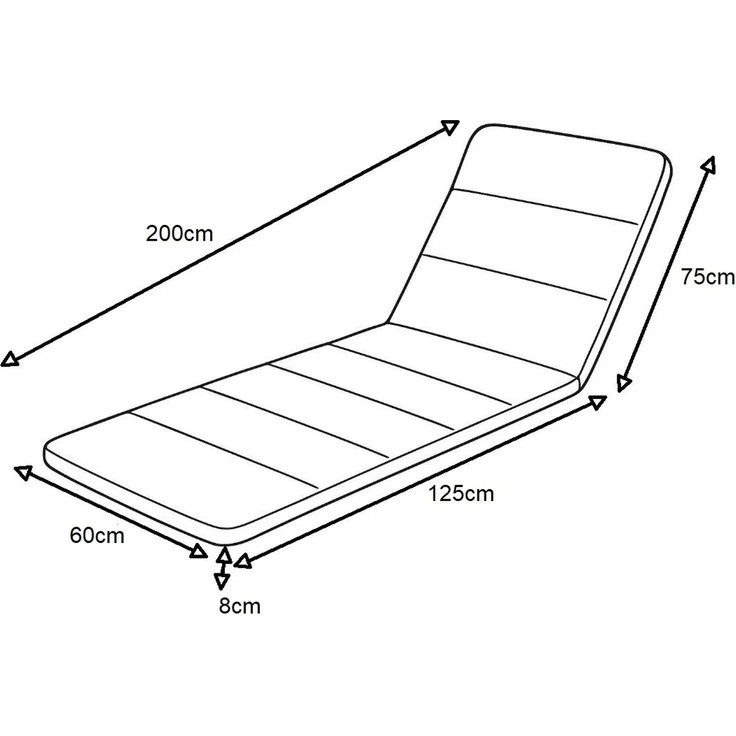 Madison '447167' Auflage für Sonnenliege Basic, Baumwollmischgewebe grau, 200x60 cm – Bild 6