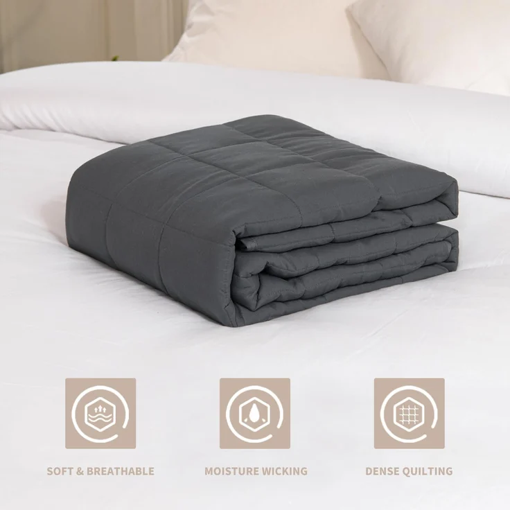 Good Nite Gewichtsdecke 150x200 cm 6kg Entspannungsdecke Erwachsene Zur Verbesserung des Schlaf Weighted Blanket Graue – Bild 3