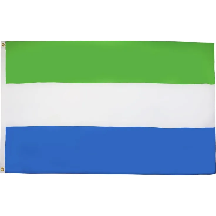 AZ FLAG - Flagge Sierra Leone - 90x60 cm - Republik Sierra Leone Fahne 100% Polyester mit Messing-Ösen - 50g