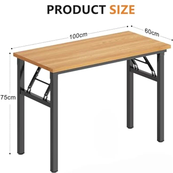 SogesHome Klapptisch Computertisch 100 x 60 x 75 cm PC Tisch Schreibtisch Bürotisch Büroarbeitsplatz für Home Office Verwendung Schreibtisch Esstisch Konferenztisch – Bild 3