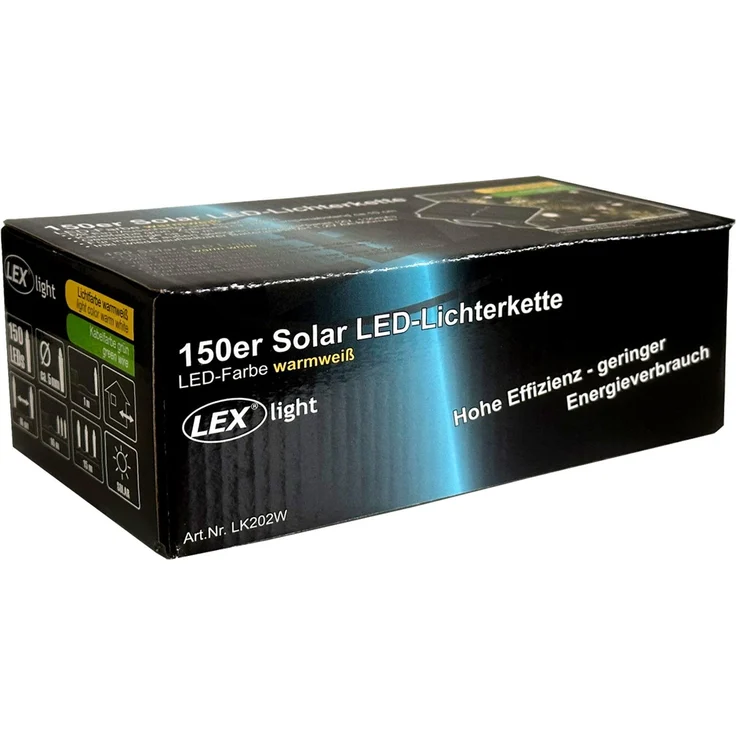 150er LED Solar Lichterkette Weihnachtsbeleuchtung Aussen warmweiß – Bild 3