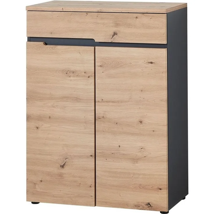 Schuhschrank Melanie / Memphis, Holzwerkstoff, Holzfarben, 80 x 107 x 38 cm