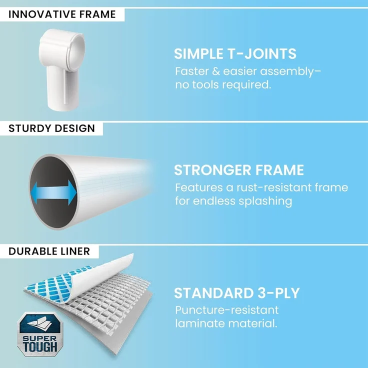 Intex 28266NP - Rechteckiger Aufstellpool mit Rahmen, 1662 L, Stahl und PVC, Rosa, 220 x 150 x 60 cm – Bild 4