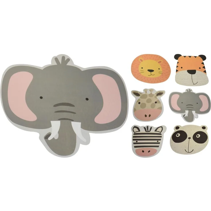 12x Platzset 40cm für Kinder verschiedene Designs Wildtiere Elefant Löwe Zebra – Bild 1