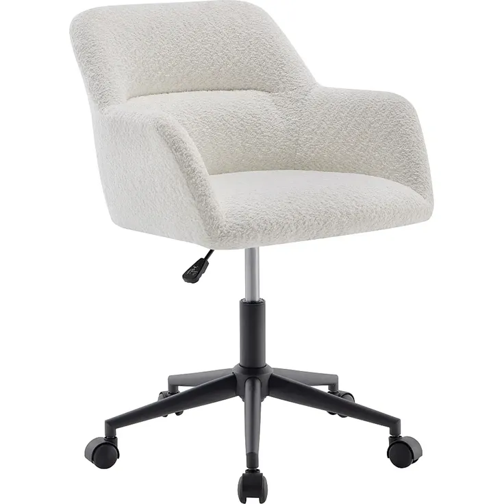 Vente-unique - HEKA Office chair StoffStoffSamt Weiß - B 59 cm x H 86 cm76 cm x L 59 cm – Bild 4