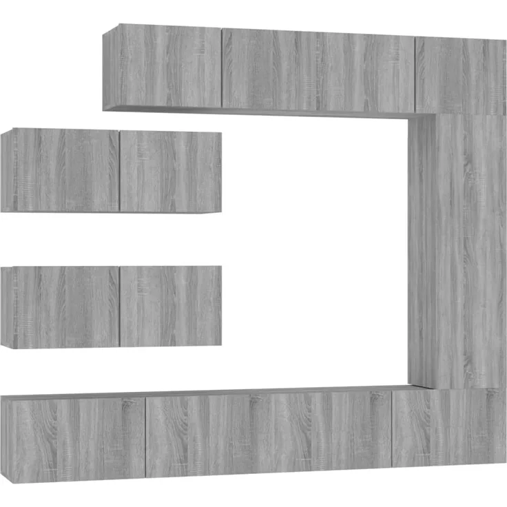 vidaXL 7-tlg. TV-Schrank-Set Grau Sonoma Holzwerkstoff 3114564