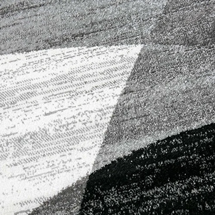VIMODA Teppich Geometrisches Muster Meliert in Grau Weiß Schwarz Kurzflor Läufer Wohnzimmer, Maße:160x220 cm – Bild 4