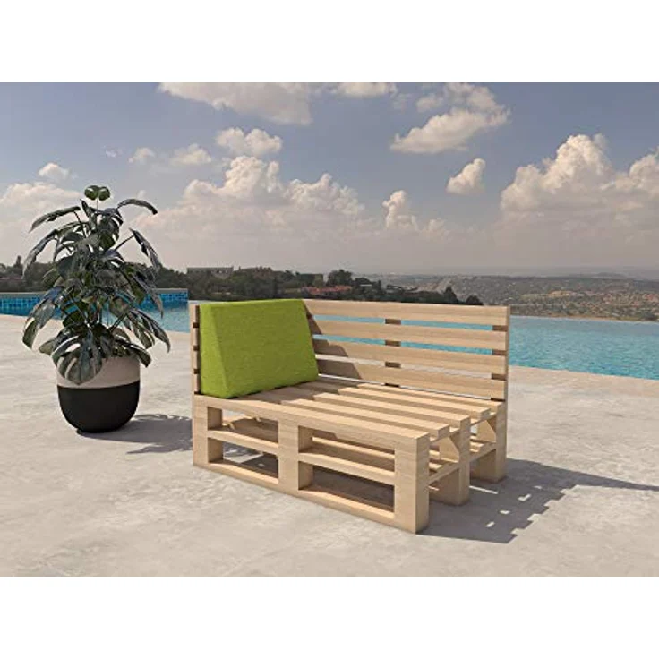 chilly pilley Palettenkissen Gartenkissen Palettenauflage Palettenpolster Indoor Outdoor Waschbar Abnehmbar Sitzkissen Rückenkissen (Seitenkissen 60 x 40 x 10/20, Grün) – Bild 5