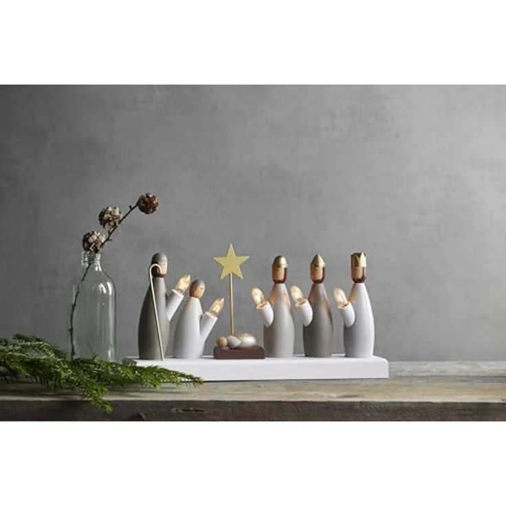 Weihnachtsdeko Krubba, 5 Glühbirnen E10, Weihnachtsfigur – Bild 4