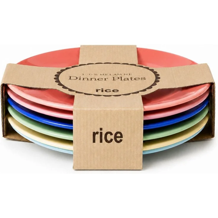 rice Teller-Set Melamin Teller Set Bunt 6er Set leicht für Alltag & draußen (6-tlg), Melamin – Bild 1