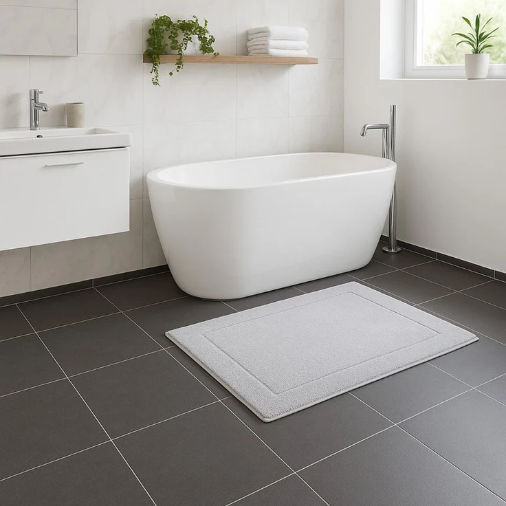 Betz Badematte 2er Set Badvorleger Premium Badematte Badteppich Größe 50x70 cm, beidseitig nutzbar, Baumwolle, Qualität 650g/m²