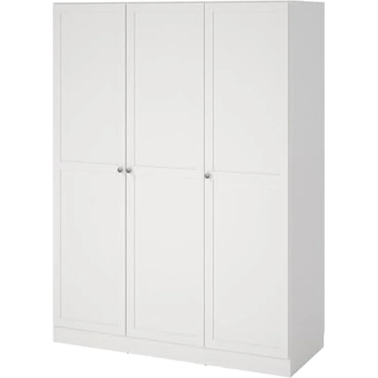 Dmora - Kleiderschrank 3 Türen Tilda, Schlafzimmermöbel, Schrank, Garderobe, 147x62 h200 cm, Weiß – Bild 5