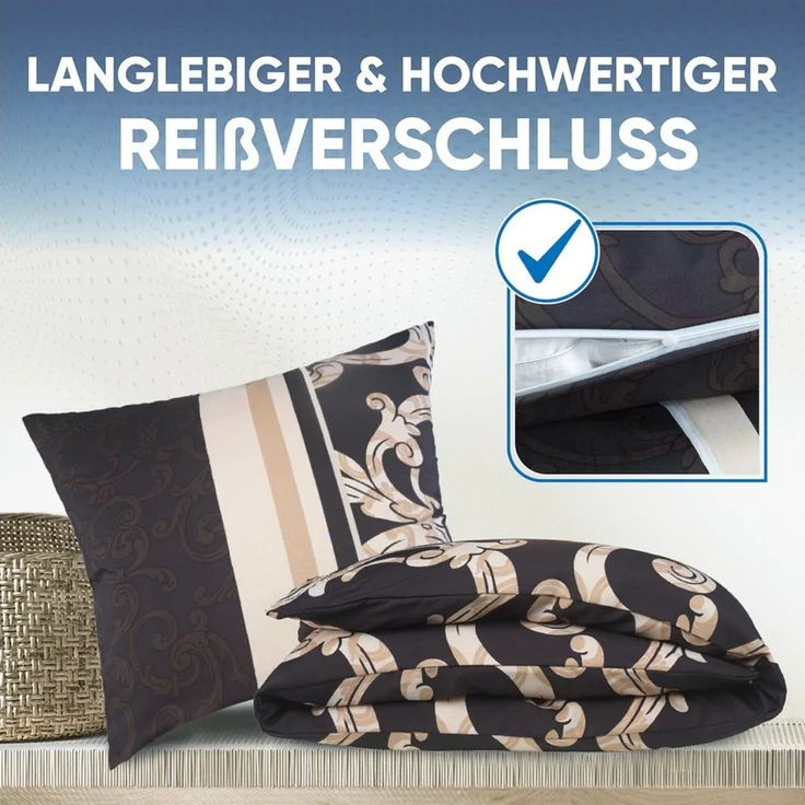 Malika Bettwäsche, Mikrofaser, 4 teilig, Für Allergiker geeignet, pflegeleicht, angenehm weicher Stoff – Bild 2