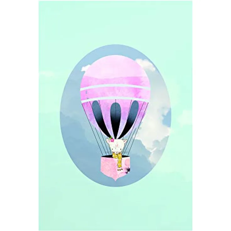 Komar Happy Balloon Green, Wandbild auf Premium-Poster Fotopapier, 50 x 70 cm, ohne Rahmen, fotorealistischer Kunstdruck für Wohnzimmer und Schlafzimmer