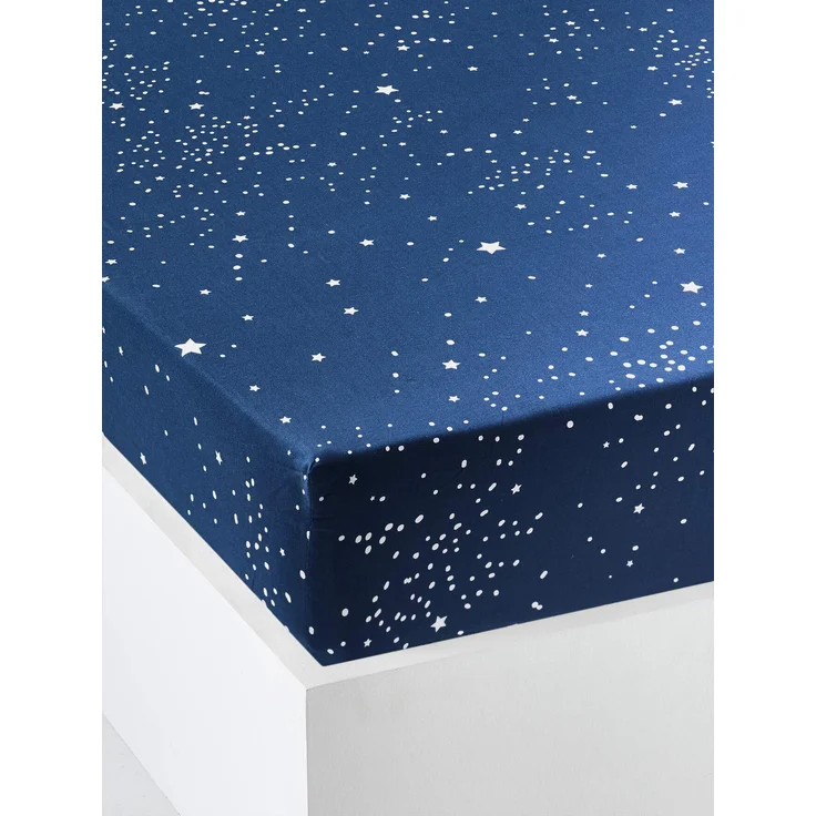 Vertbaudet VERTBAUDETKinder Spannbettlaken „Eisbär“dunkelblau90X190
