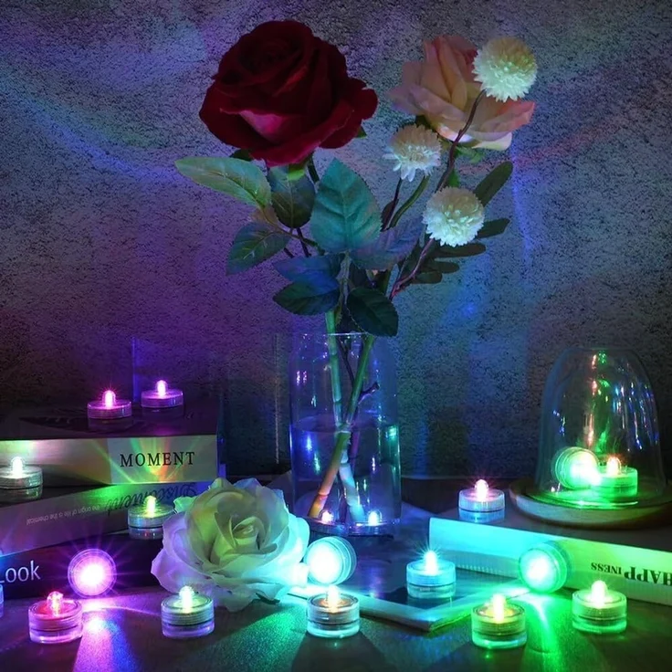 PRECORN LED Dekolicht LED Teelichter 12er Set, Farbwechsel & wasserdicht, Deko für Party – Bild 7