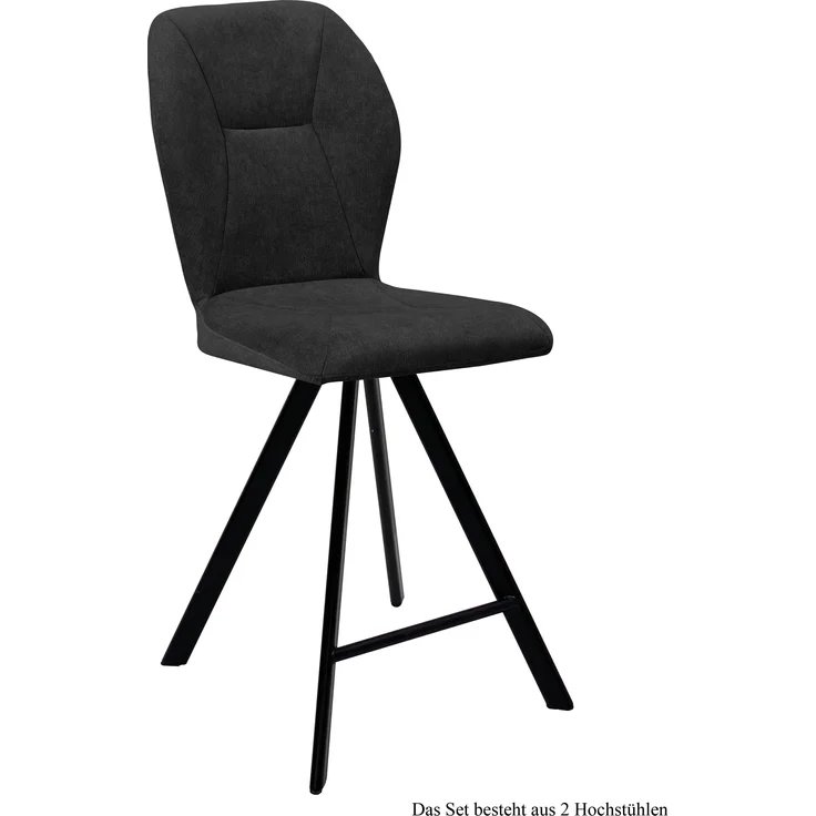 Thekenstuhl drehbar (2er-Set) Diantha 51x109x60 Schwarz/Anthrazit