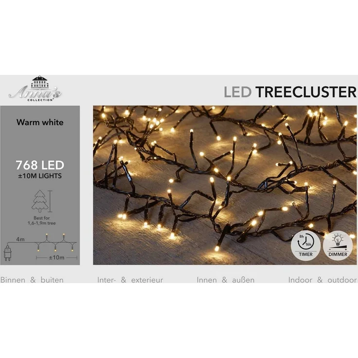 Coen Bakker Deco BV LED-Lichterkette Treecluster, Cluster für Außen 10m 768 LED warmweiß Timer Dimmer – Bild 3