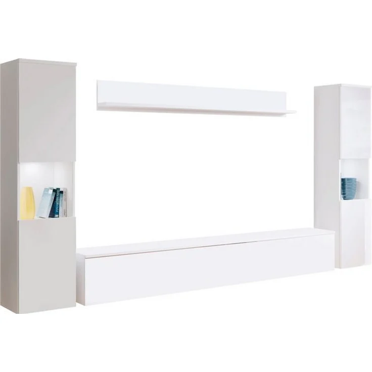 INOSIGN Wohnwand PARIS, (Komplett-Set, 4-St), TV-Wand 260cm breite, grifflose Design, stehend und hängend montierbar – Bild 4
