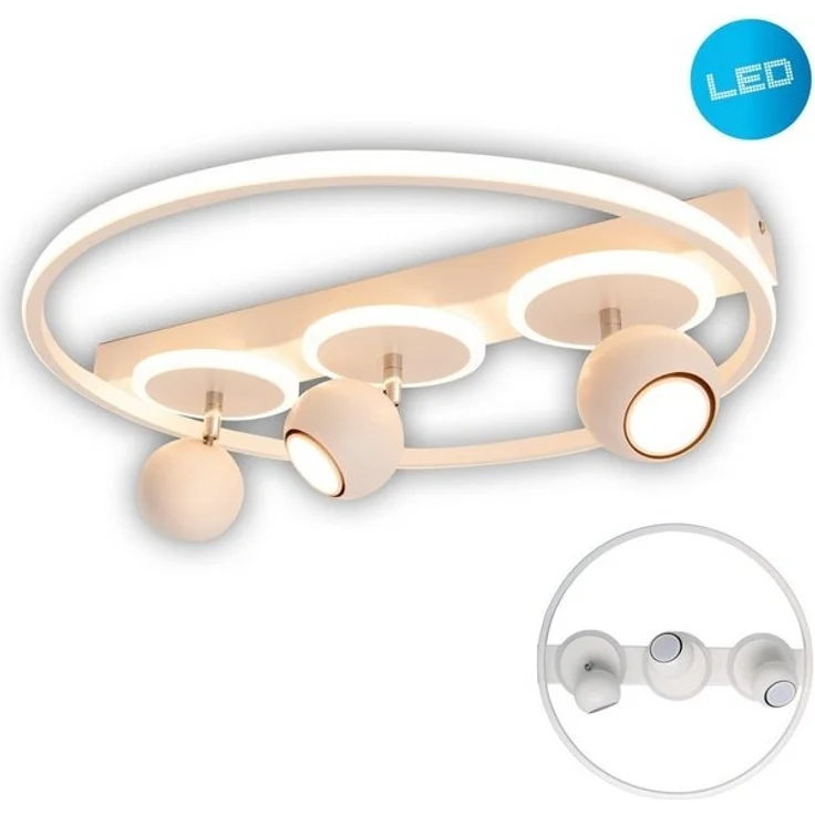 näve Deckenleuchte 3er-Spot LED "Ronda", LED fest integriert, Warmweiß, modernes design. Helles Licht. – Bild 4