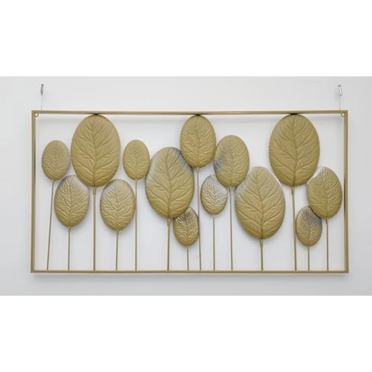 3D Wandbild "Blätter" aus Metall in schwarz / weiß, 136x70 cm, Wanddeko, Wandschmuck – Bild 8