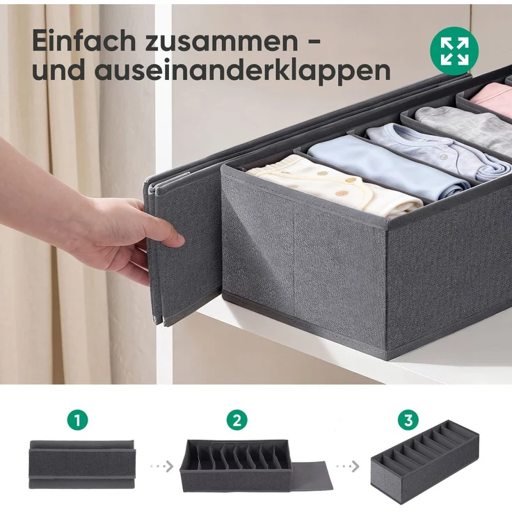 Sekey Aufbewahrungsbox Schubladen Organizer aus Vliesstoff Faltbare Aufbewahrungsboxen mit Fächer für PAX100(32 Fächer) – Bild 6