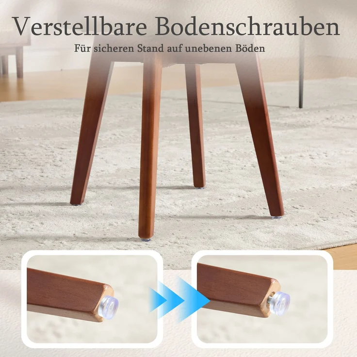 LVHOM 2er-Set Esszimmerstühle 360° Drehstuhl, Polsterstuhl in Rattan-Optik mit Chenille Kissen, stabiler Küchenstuhl mit Metallbeinen, Braun – Bild 5