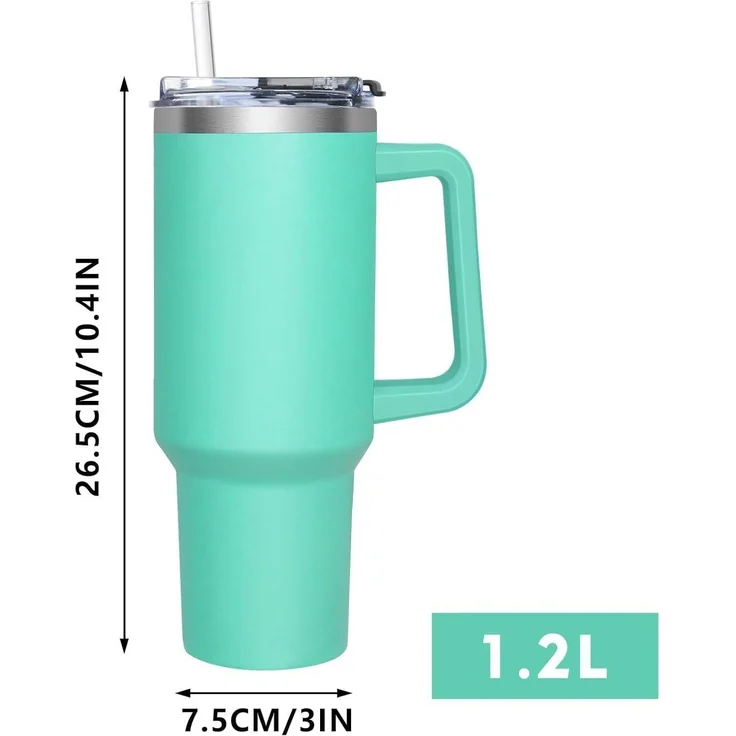 HNCY Thermobecher 2-in-1-Deckel 1180ML Edelstahl Isolierbecher Griff – Bild 5