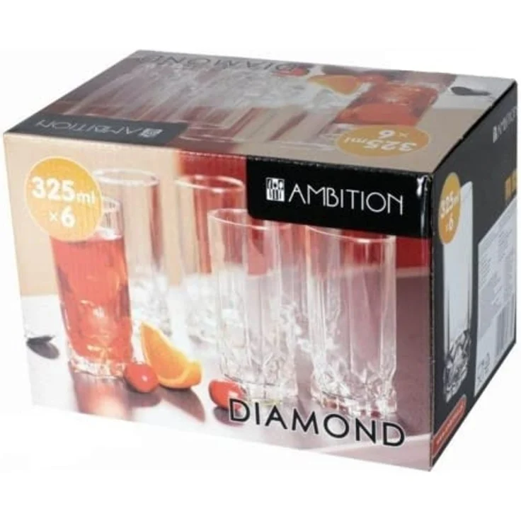 Ambition Ambition 6er Set hohe Gläser 325 ml Diamond 64683 – Bild 4