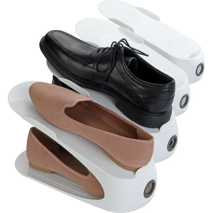 WENKO Schuhstapler, 50 % mehr Platz im Schuhschrank, Kunststoff, 4-teilig – Bild 5