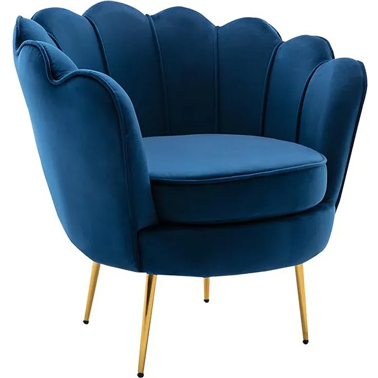 Vente-unique - DANDELION - Sessel mit gerader Rückenlehne - Metall - Marineblau - 78 x 75 x 76.5 cm