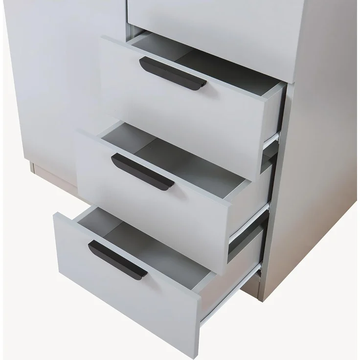 Kleiderschrank Eiselfing 176x80x52 cm 3 Schubladen Grau [en. casa] – Bild 9