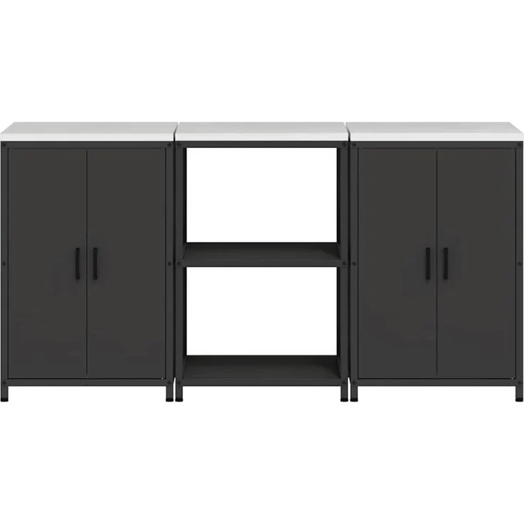 vidaXL Aufbewahrungsset für die Küche HATTEM 3 stk. Schwarz 3392694 – Bild 9