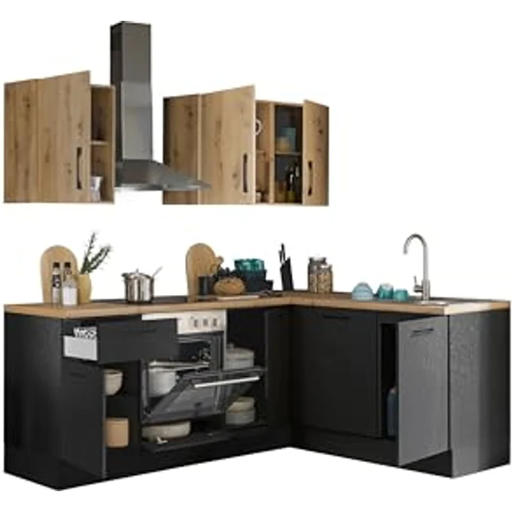 BASIC by Balculina Winkelküche Turin, Stellmaße 220x175 cm, wahlweise mit E-Geräten – Bild 4