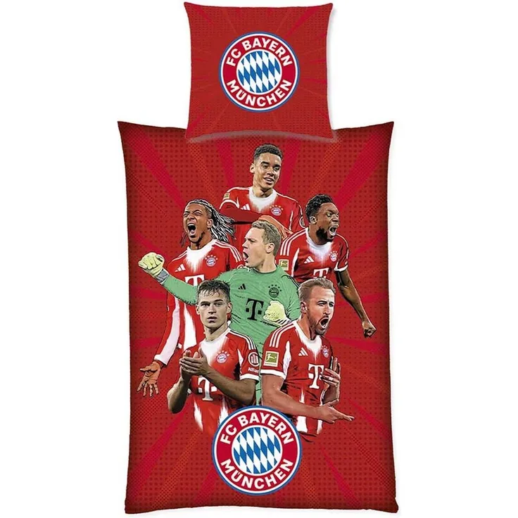 FC Bayern München Bettwäsche FC Bayern München I Bettwäsche Player 2025-26 I Fanwelt I Rot, Baumwolle