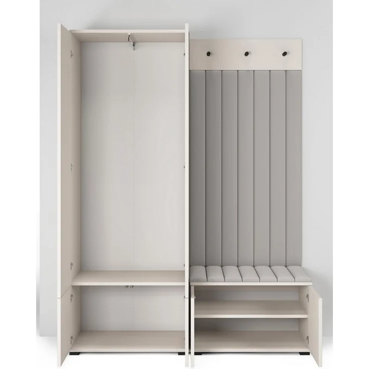 Compleo Garderoben-Set mit Sitbank, 2 Türen, Elegant design, Kaschmir – Bild 2