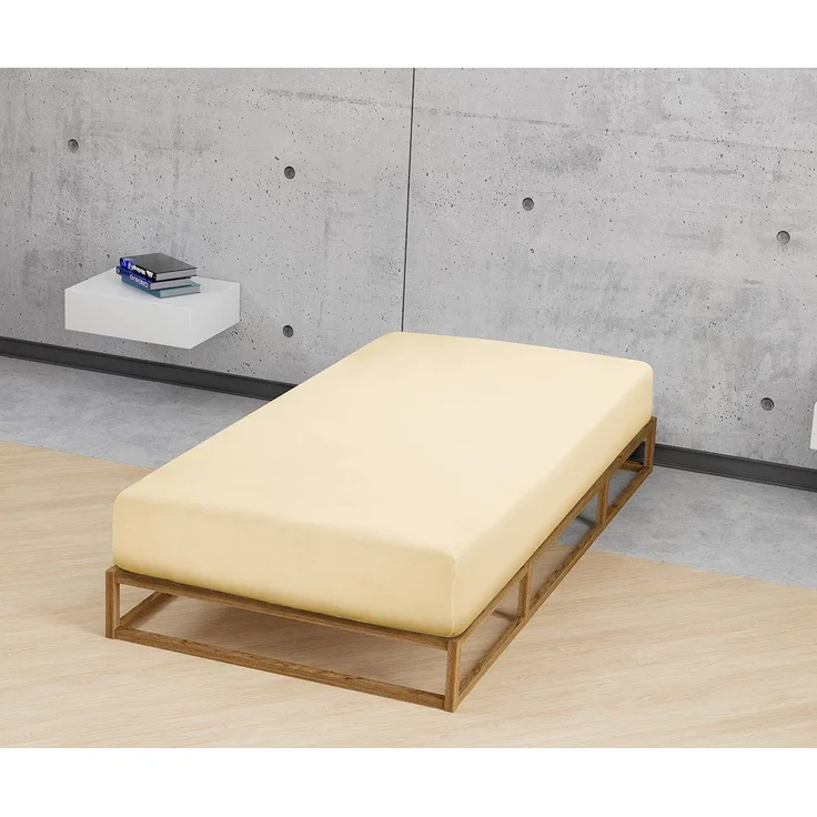 Biberna Jersey-Spannbetttuch, 100 % Baumwolle, Hellgelb, 1x 90x190 cm - 100x200 cm – Bild 5