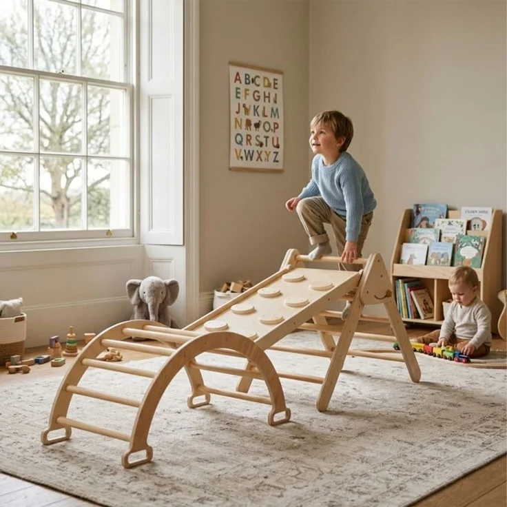 Relaxdays 3 in 1 Kletterdreieck aus Holz – Bild 2