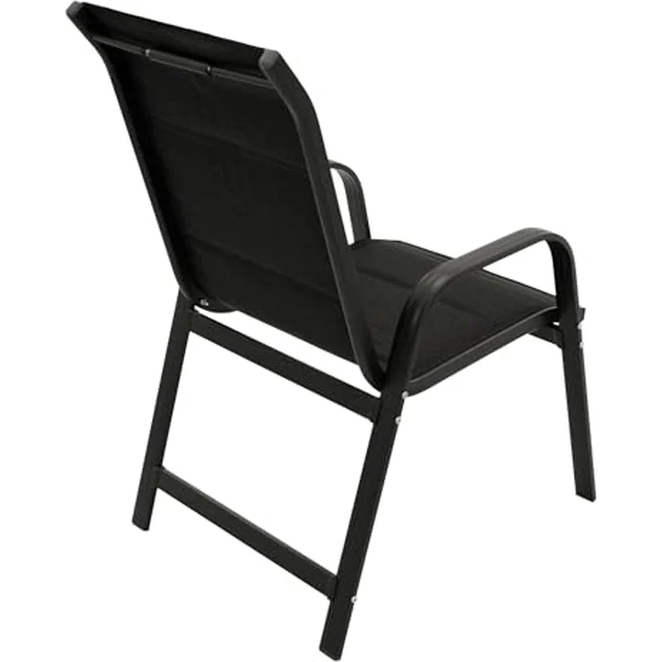 DEGAMO CESANO Garten-Stapelsessel, Alu + Kunstgewebe, anthrazit/schwarz, 56cm 2-er Set – Bild 6