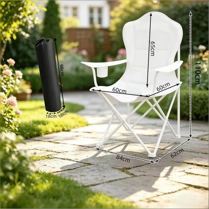 Strandstuhl,Klappstuhl im Freien mit Tassenhalter,Campingstuhl,Sonnenlieger (nur mit Strandstuhl)--Schwarz, Hellgrau--84x62x110cm--YOUDENOVA – Bild 7