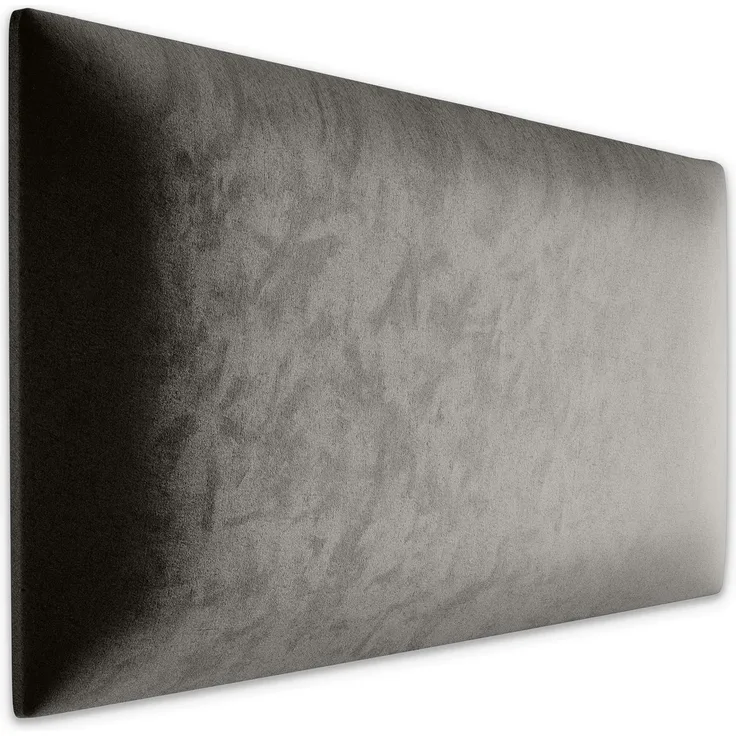 Muralo Samt Wandkissen Stoff Polsterpaneel Schlafzimmer Wohnzimmer Bett Wandpolster Bettkopfteil Lendekissen Modern Luxus Gepolstert Polster Paneel (Grau, 60x30 cm)