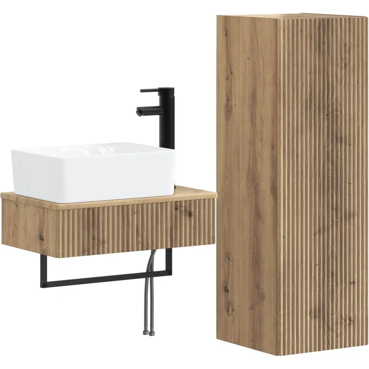 vidaXL Badezimmerschrank-Set 2 stk. Artisan-Eiche 33 x 34,5 x 100 cm 3406112 – Bild 2