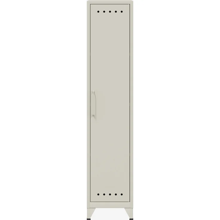 Bisley Fern Locker Garderobenschrank mit drei festen Fachböden, aus hochwertigem, nachhaltigem Stahl hergestellt, 16 mm große Design Lüftungslöcher auf allen Türen, moderner und industrieller Flair, mit integrierten Füßen, H 1800 x B 380 x T 510 mm, Fa... – Bild 1